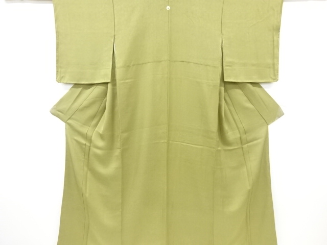 リサイクル　未使用品　波模様織り出し一つ紋色無地着物